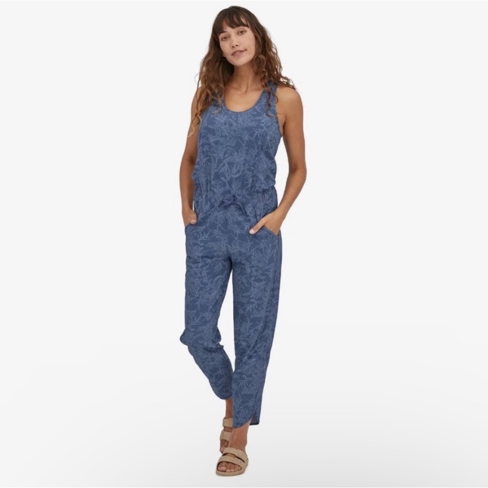 Patagonia / Fleetwith Romper Jumpsuit Monkey Flower Current Blue XL